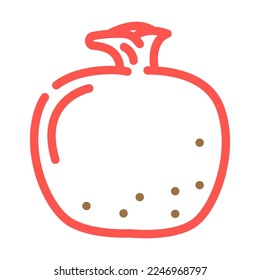 pomegranate red color icon vector. pomegranate red sign. isolated symbol illustration