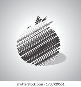 
pomegranate scribble illusion black and white