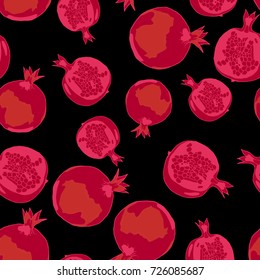 Pomegranate seamless background, patterns for design.