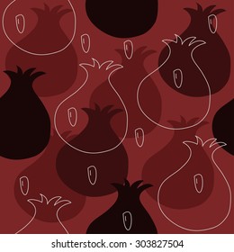 Pomegranate seamless background. Vector illustration. EPS8
