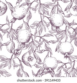 Pomegranate seamless pattern