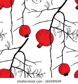 pomegranate seamless pattern can be used for wallpaper, website background, textile printing