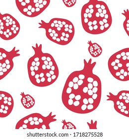 Pomegranar sin fisuras. Logo de Garnet para impresión y web. Ilustración vectorial.