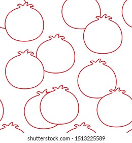 Pomegranate seamless pattern. Sweet fruit. Rosh Hashanah. Healthy eating, diet. Shana Tova. Jewish New Year. Template for postcard or invitation card, poster, print. Vector illustration.