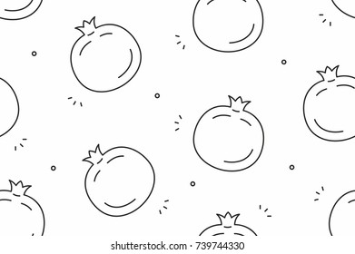 Pomegranate seamless pattern. Vector illustration
