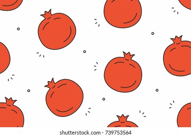 Pomegranate seamless pattern. Vector illustration