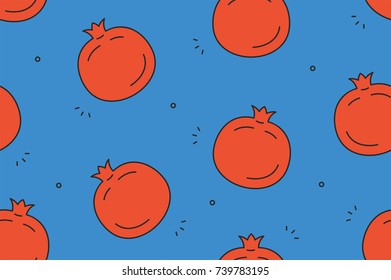 Pomegranate seamless pattern. Vector illustration