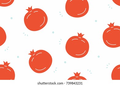 Pomegranate seamless pattern. Vector illustration