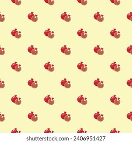 Pomegranate seamless pattern. Vegan organic eco fruit background. vector illustration.