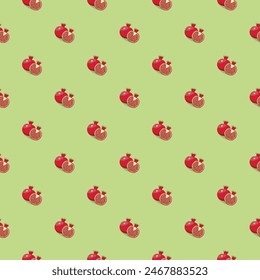 Pomegranate seamless pattern. Vegan organic eco fruit background. vector illustration.