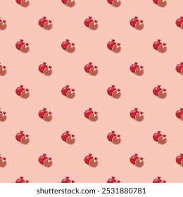 Pomegranate seamless pattern. Vegan organic eco fruit background. vector illustration.