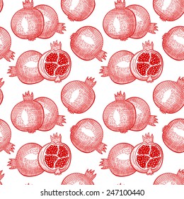 Pomegranate Seamless Vector Pattern - Seamless pattern can be applied on different surfaces such as wallpaper, web page background, clothes and other fabrics, phone or tablet cases