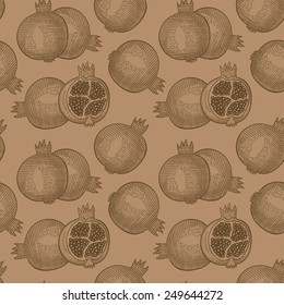 Pomegranate Seamless Vector Pattern - Seamless pattern can be applied on different surfaces such as wallpaper, web page background, clothes and other fabrics, phone or tablet cases