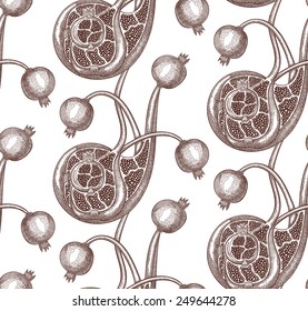 Pomegranate Seamless Vector Pattern - Seamless pattern can be applied on different surfaces such as wallpaper, web page background, clothes and other fabrics, phone or tablet cases