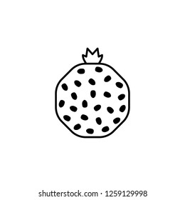 pomegranate section outline icon. Element of fruits icon. Thin line icon for website design and development, app development. Premium icon