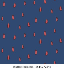 Pomegranate seeds seamless pattern. Dark vegetarian food repeat cover. Simple continuous ornament. Vector hand drawn illustration.