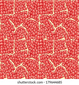 Pomegranate seeds in Seamless pattern. Retro style, shebi chic. Vector seamless pattern ,background, packing,Wallpaper,fabric,children's figure. Pastel colors.