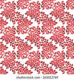 Pomegranate seeds. Seamless watercolor pattern with fruit seeds on the white background, aquarelle. Vector illustration. Hand-drawn original fruit background. Real watercolor painting