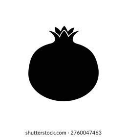 Pomegranate silhouette vector flat design on white background.
