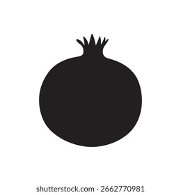 Ilustración plana de Vector de silueta de granada sobre fondo blanco