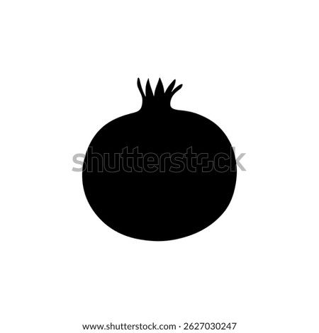 Pomegranate silhouette vector flat illustration on white background.
