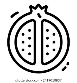 Pomegranate Simple Line Icon Logo Symbol