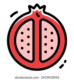 Símbolo del logotipo de la línea simple de granada