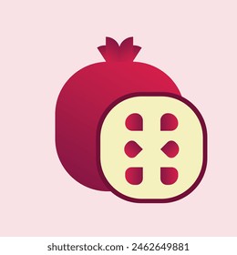 Pomegranate Simple and Minimalist Illustration