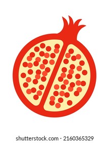 Pomegranate Sliced Exotic Fruit. Vector illustration