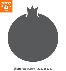 Pomegranate solid icon, glyph style icon for web site or mobile app, punica and fruit, grenade vector icon, simple vector illustration, vector graphics with editable strokes.