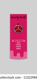Pomegranate sticker and eco products. Pomegranate web element, Isolated Vector.