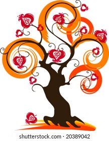 pomegranate tree, vector