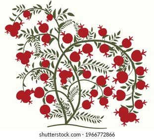 Pomegranate tree-pattern in suzani, carpet, oriental pattern