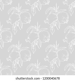 pomegranate tropical fruit seamless pattern
