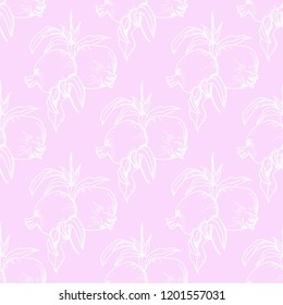 pomegranate tropical fruit seamless pattern