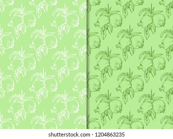 pomegranate tropical fruit seamless pattern