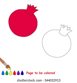 Pomegranate vector cartoon to be colored. 