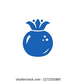 Pomegranate vector icon. Flat design element for Jewish holiday Rosh Hashanah. Collection of monochrome stencil silhouettes