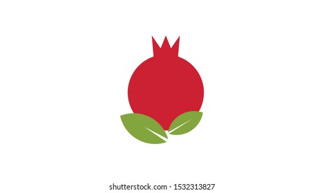Pomegranate vector icon. Fruit vector icon