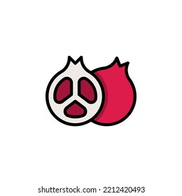 pomegranate vector icon. fruit icon filled line style. perfect use for icon, logo, illustration, website, and more. icon design filled line style