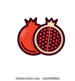 Pomegranate Vector Icon Fruit And Vegetable