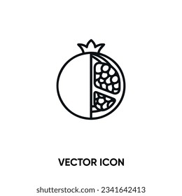 Pomegranate vector icon. Modern, simple flat vector illustration for website or mobile app.Pomegranate fruit symbol, logo illustration. Pixel perfect vector graphics