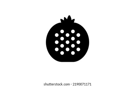 pomegranate vector icon simple black and white background eps 8 perfect pixel