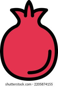 ilustración vectorial pomegranate en un fondo transparente.Símbolos de calidad premium.Iconos vectores de trazo para el diseño de conceptos y gráficos.