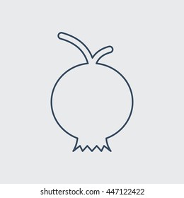 Pomegranate Vector Line Icon. Eps.-10.