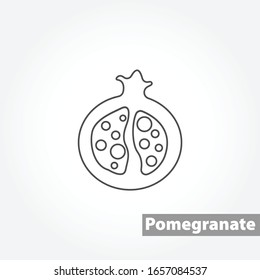 Pomegranate vector line icon on white background