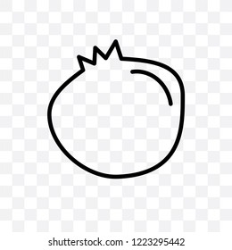 Pomegranate vector linear icon isolated on transparent background, Pomegranate transparency concept can be used for web and mobile