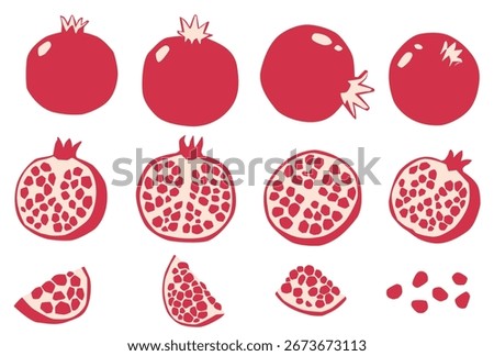 pomegranate vector logo isolated on white background.