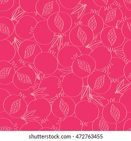 Pomegranate vector seamless pattern. Vector background. Use for textiles, pillow & wallpaper, web page background, surface textures, wrapping paper, interior, food & cosmetic package decoration.