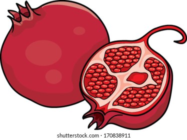 Pomegranate whole and in the context of
